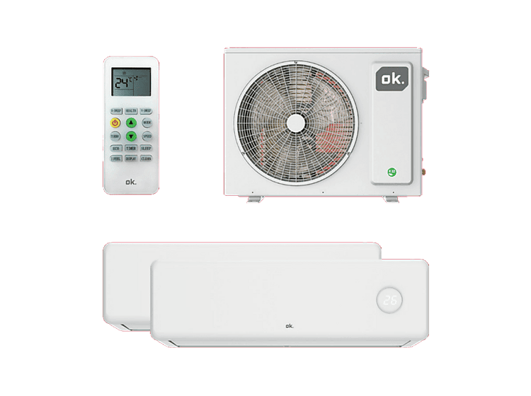 Aire acondicionado OK Bi-split 2x1 con instalación estándar incluida