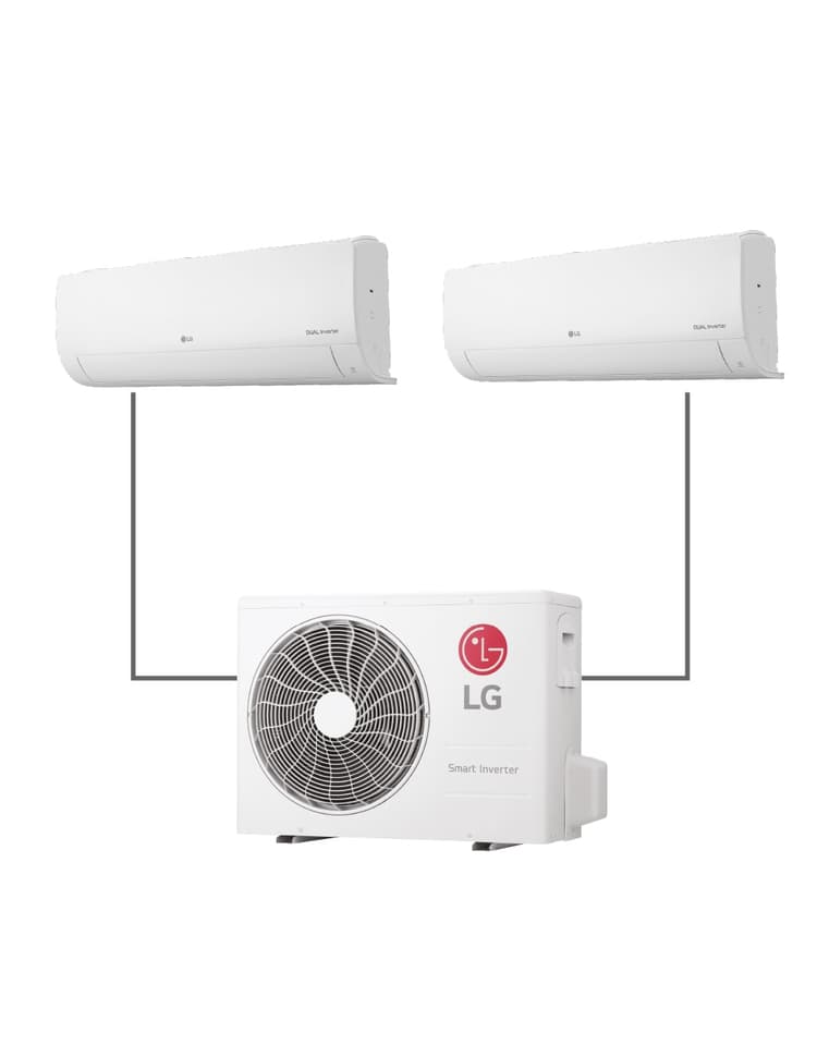 Aire acondicionado LG Bi-split 2x1 Wi‑Fi con instalación estándar incluida